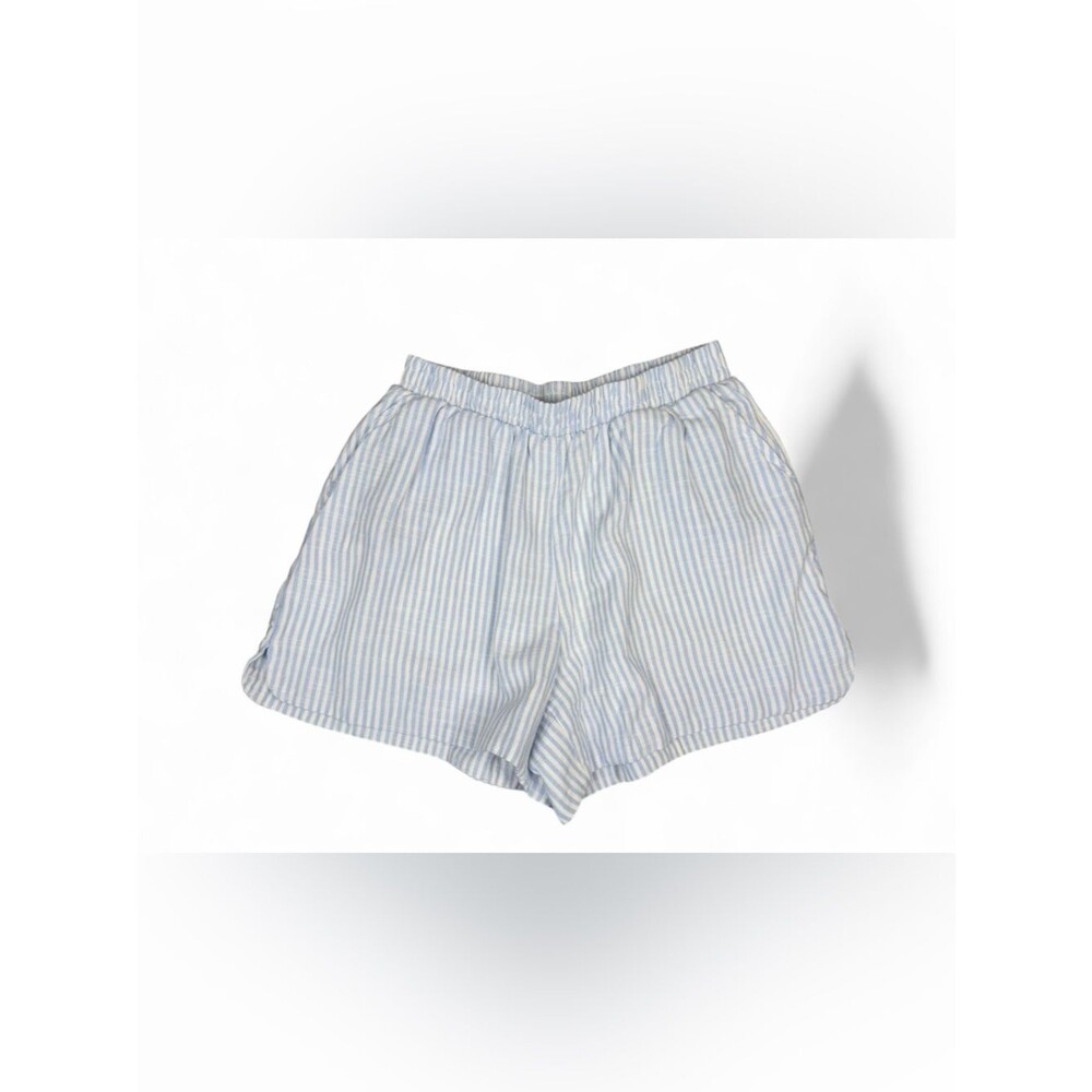 Rachel Paige Blue & White Striped Cotton Shorts Size Large